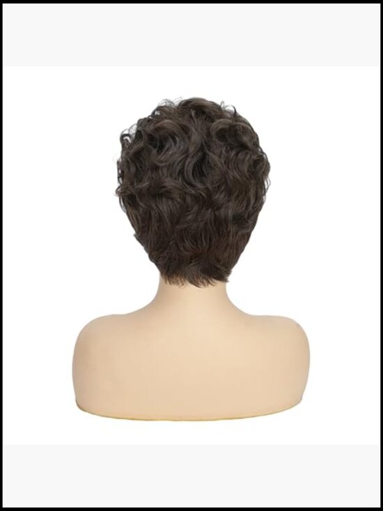 Short Curly Pixie Cut Wig Natural Looking Synthetic Hair for Daily Party Cosplay main image 5